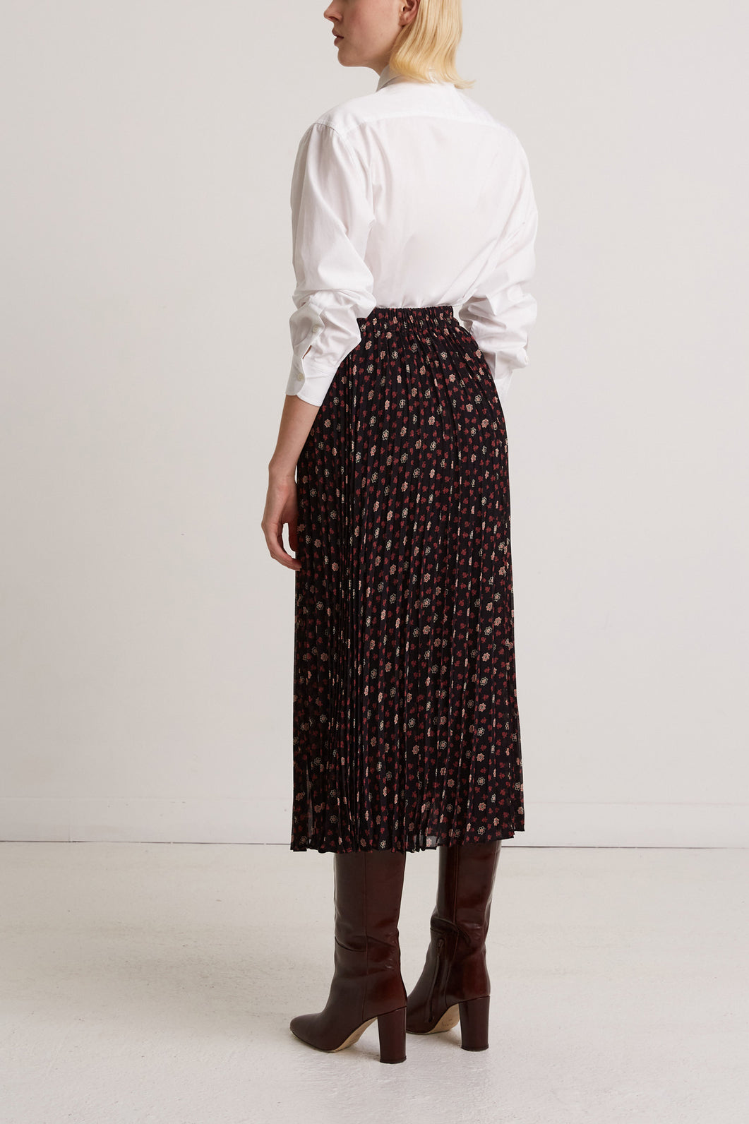 Jupe midi plissée à petites fleurs - BALMA Faume - seconde main