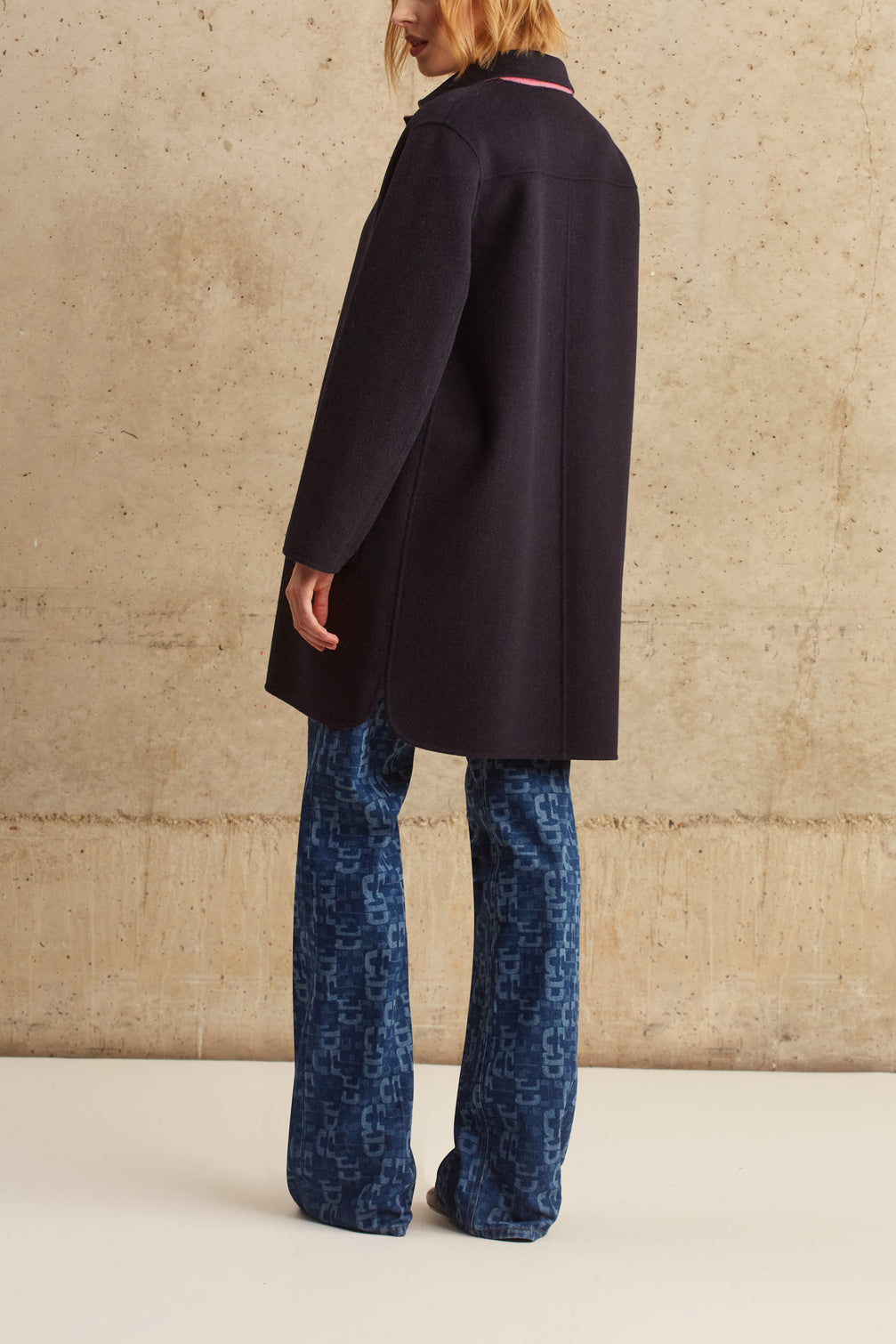 Manteau réversible en laine double face - SAELLE Faume - seconde main