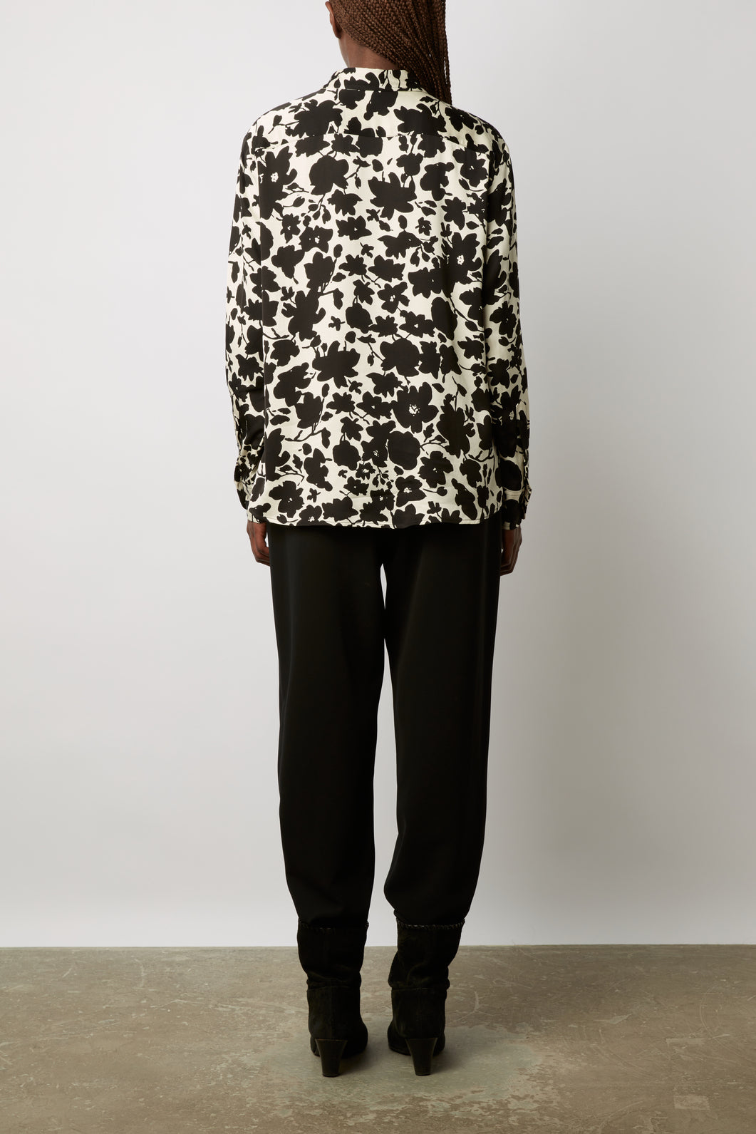 Chemise fluide imprimé fleurs bicolores - CARLA Faume - seconde main