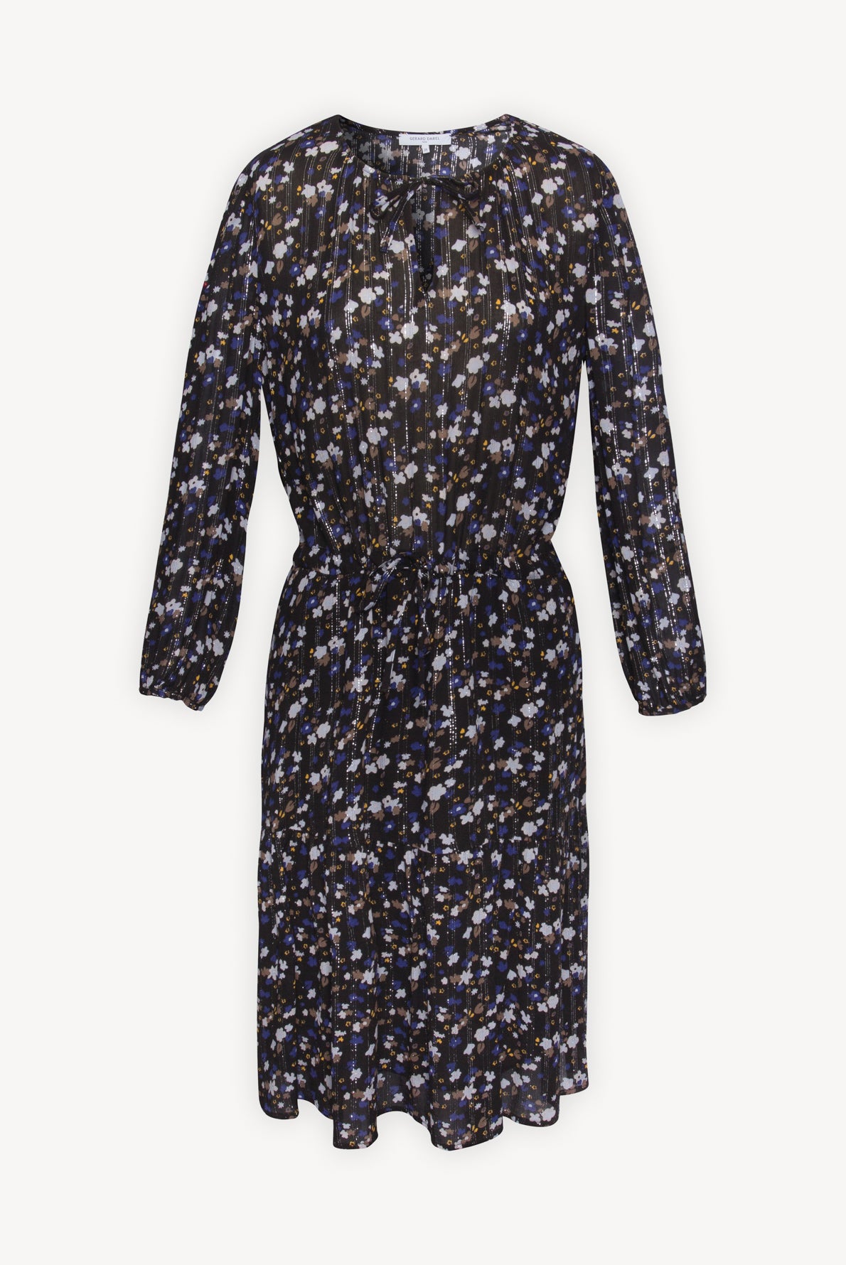 DANIELA - Robe volantée en crêpe Faume - seconde main