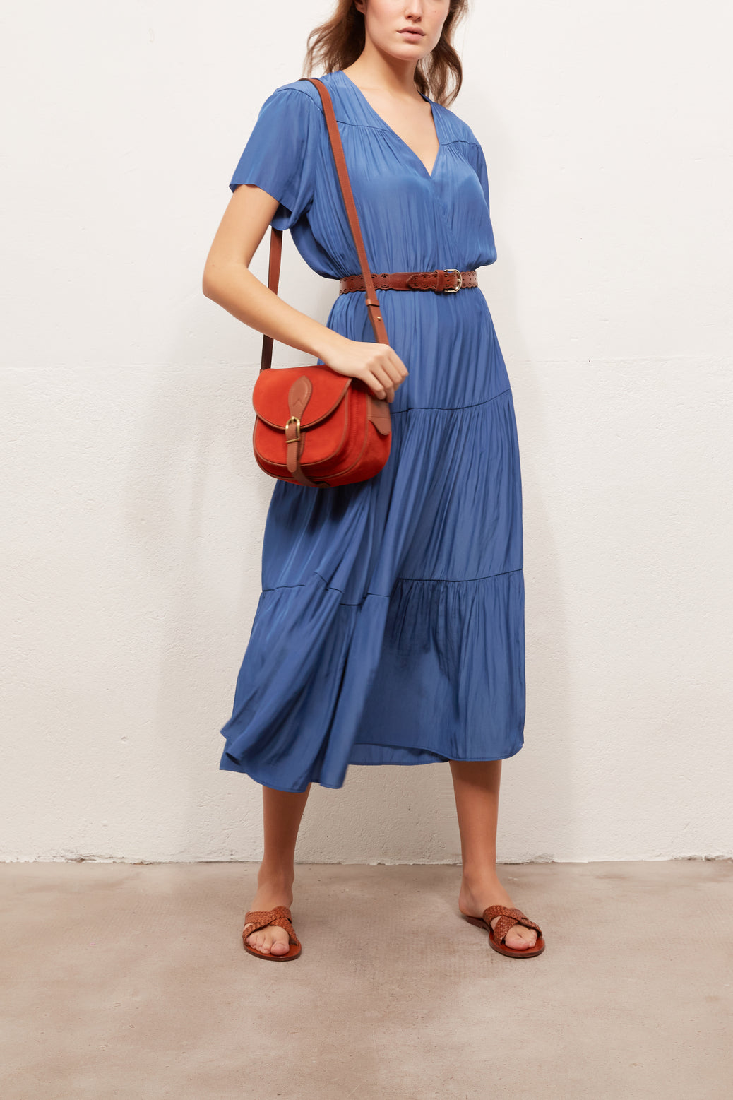 SYLIA - Robe longue portefeuille Faume - seconde main