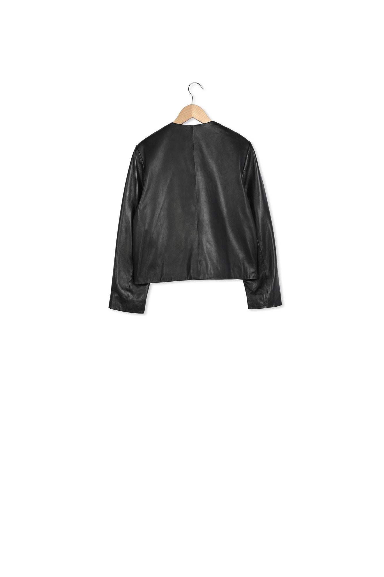 Veste courte en cuir d'agneau plongé - NAJYA Faume - seconde main