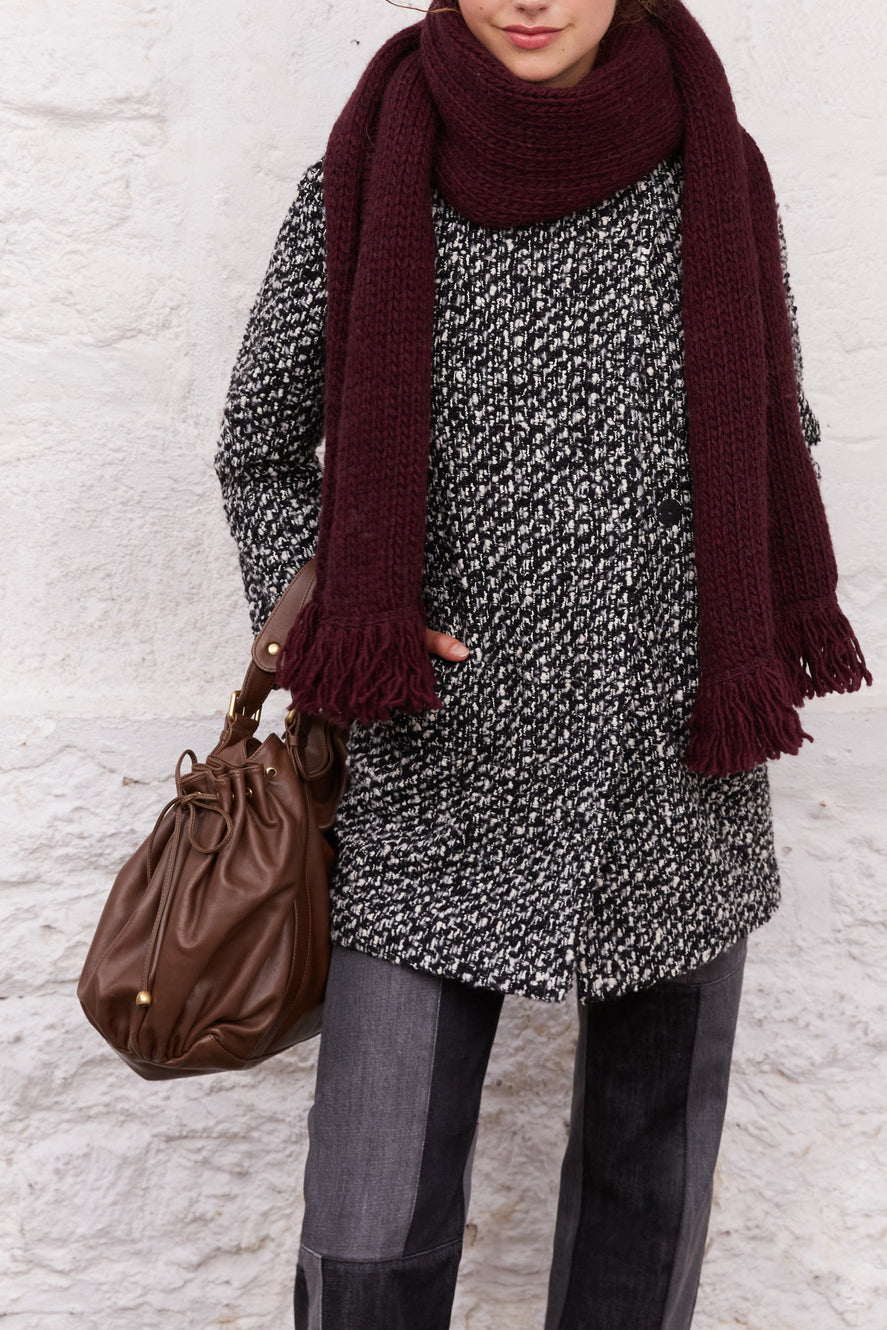 SIANA - Manteau ample en tweed de laine mélangée Faume - seconde main