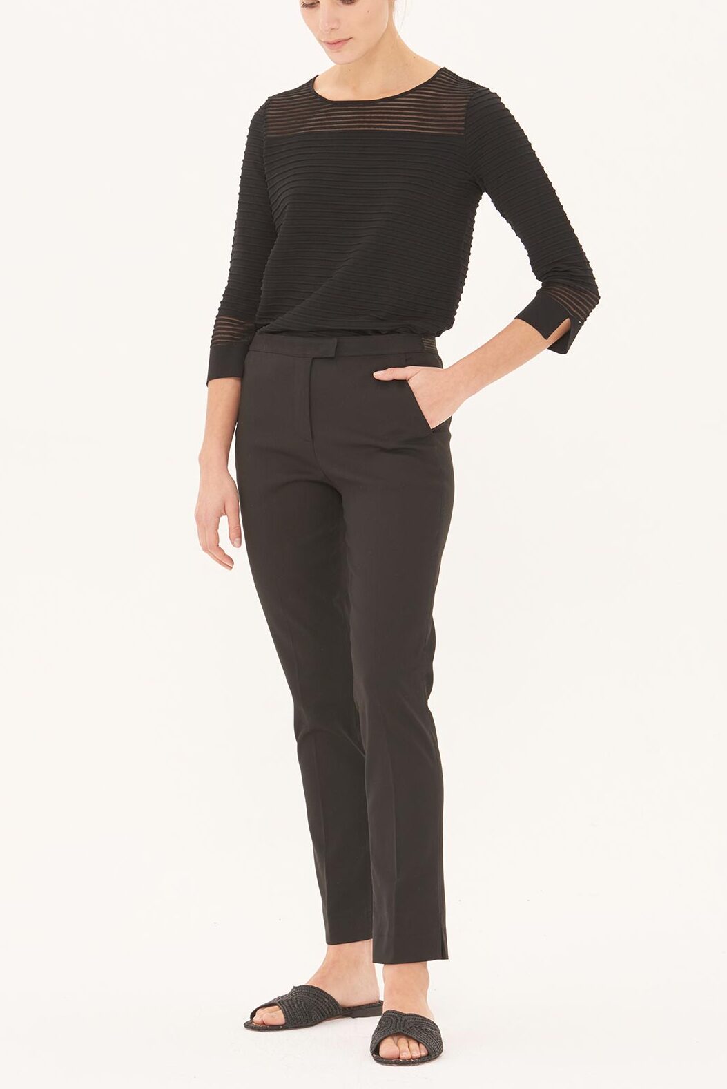 Pantalon tailleur élastiqué à la taille Faume - seconde main