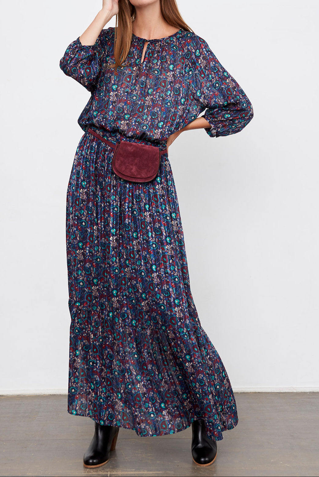 DIANA - Robe mousseline et Lurex Faume - seconde main