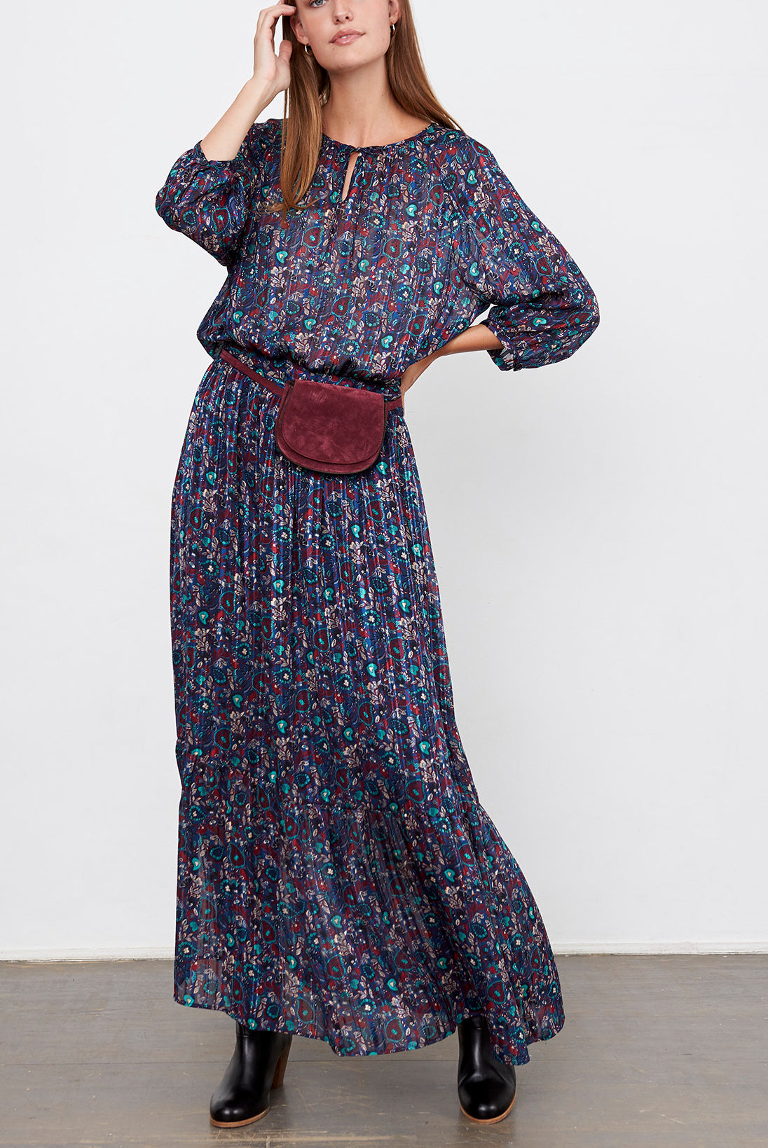 DIANA - Robe mousseline et Lurex Faume - seconde main