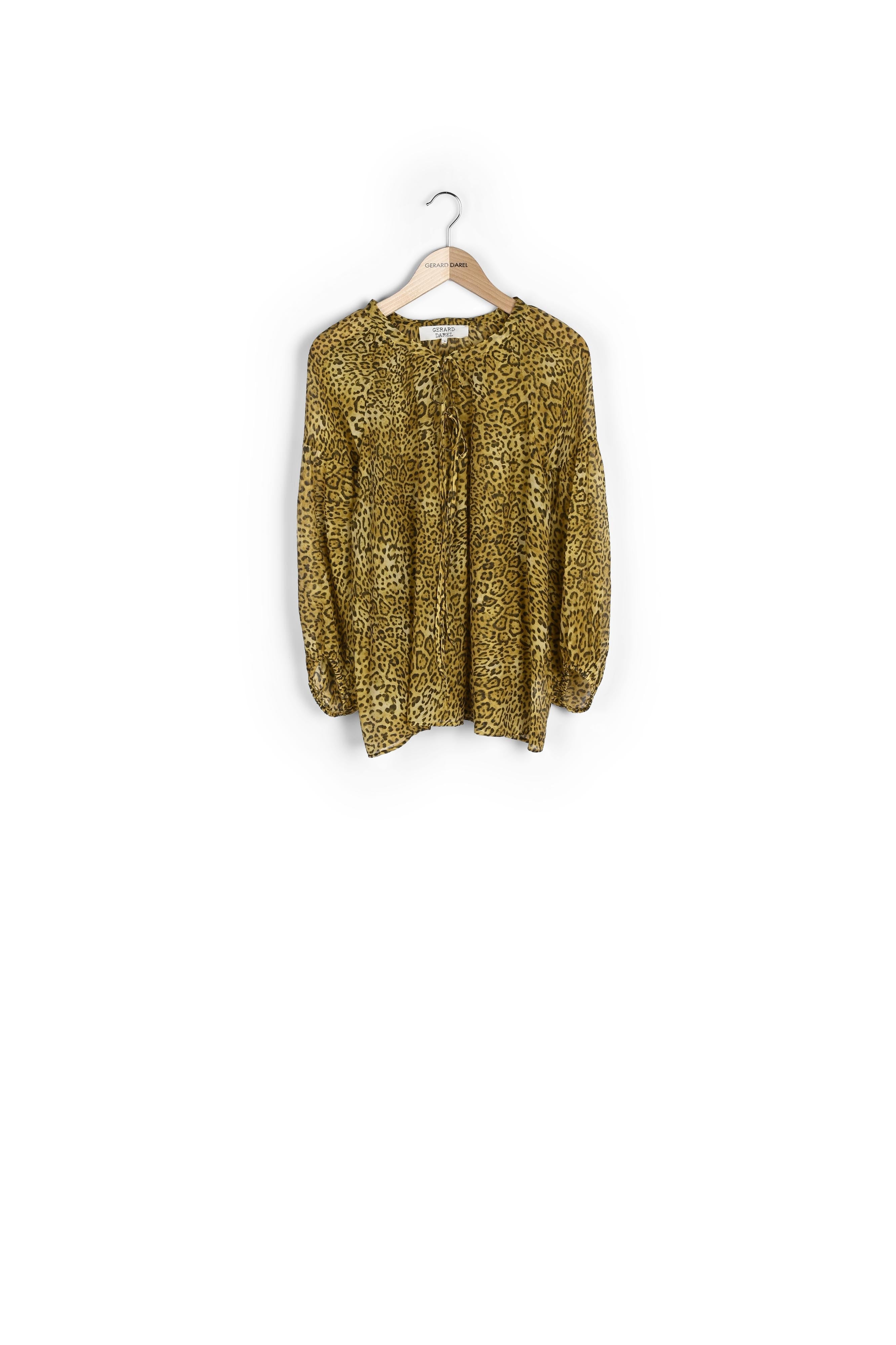 NIRUPA - Blouse en voile de coton et soie léopard Faume - seconde main