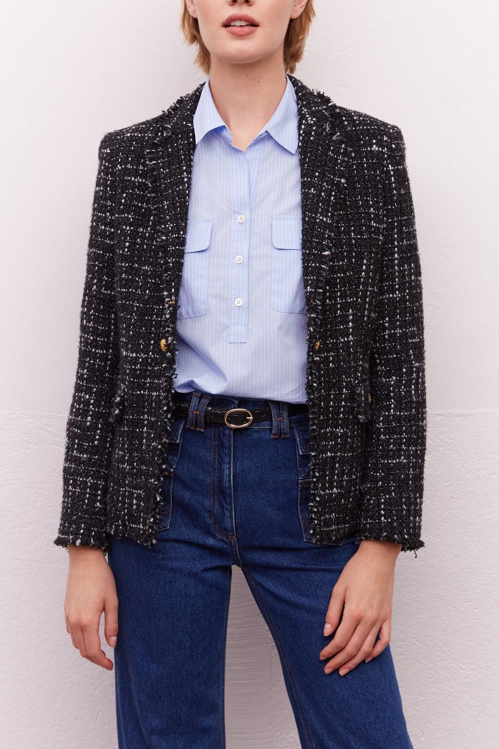 Veste en tweed et fils Lurex - NESS Faume - seconde main