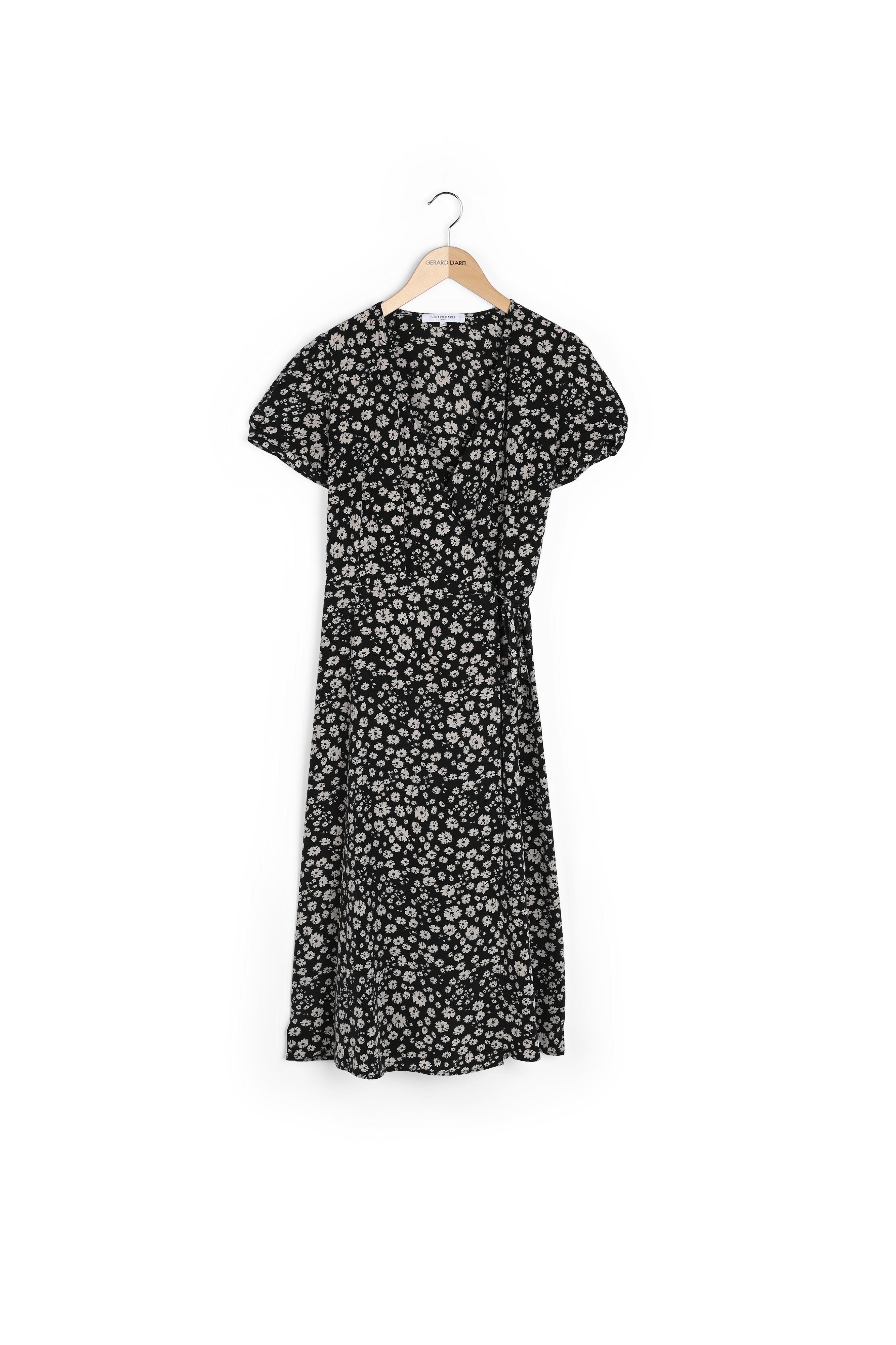 Robe portefeuille en soie à imprimé floral - Faume - seconde main