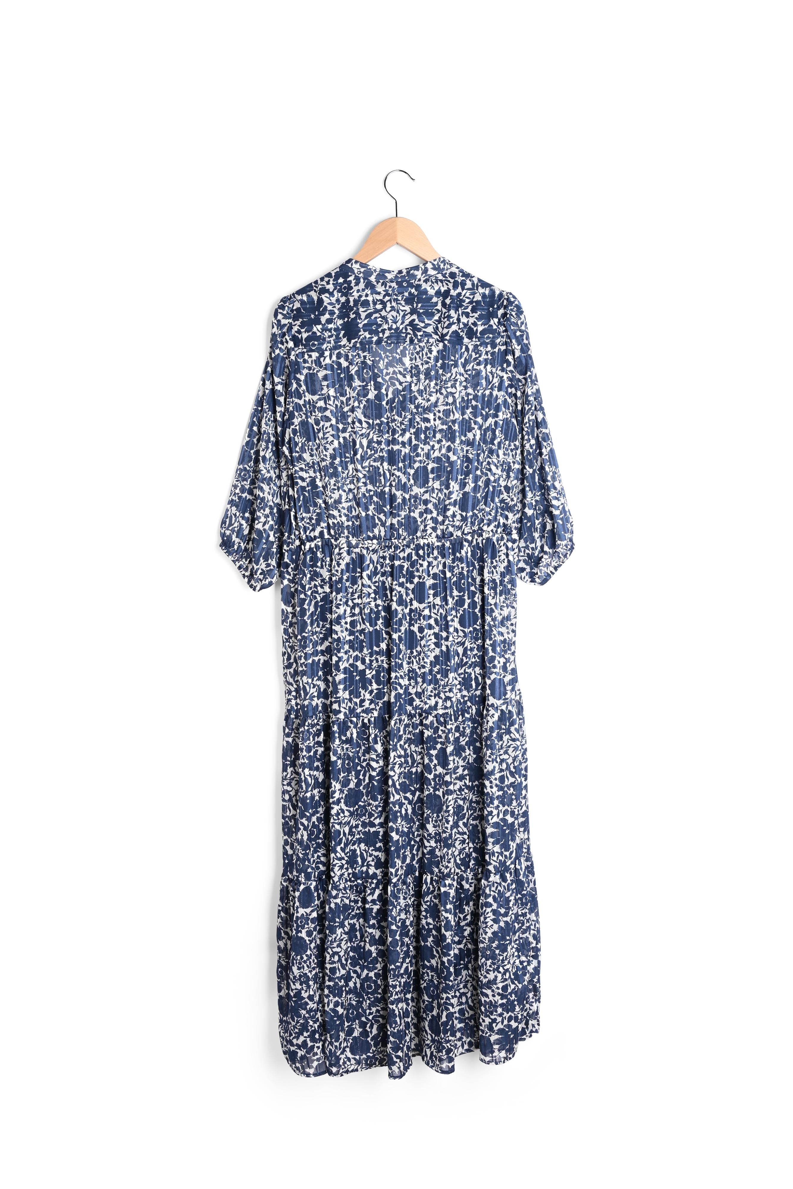SELDA - Robe longue à imprimé floral avec Lurex Faume - seconde main