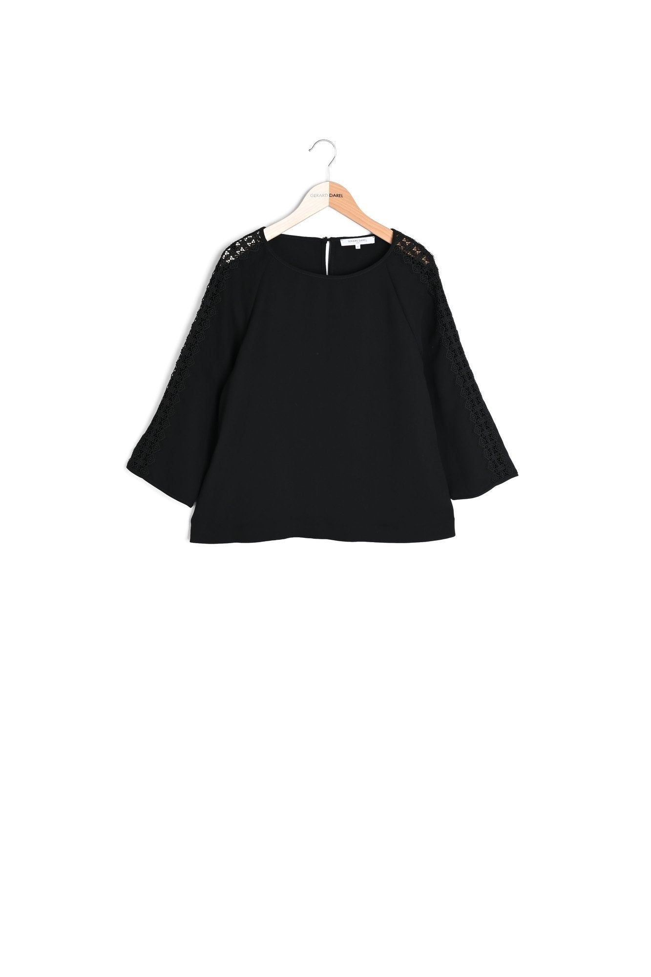 Assia - Top en crêpe avec dentelle Faume - seconde main