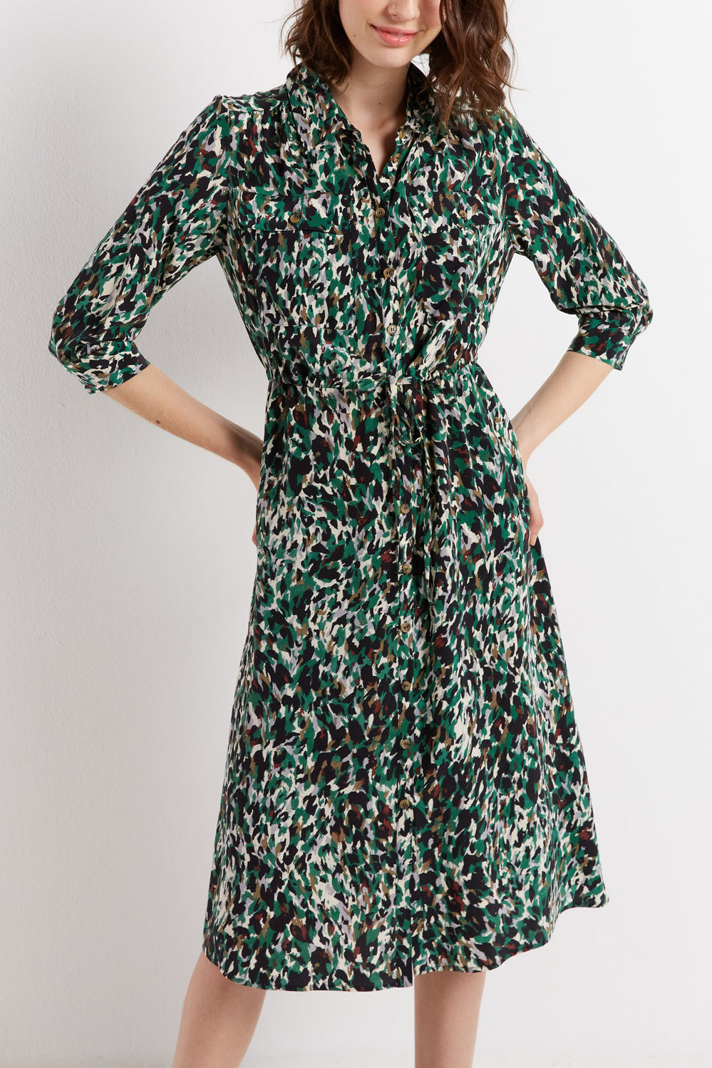 Robe chemise à imprimé arty - SIMONA Faume - seconde main