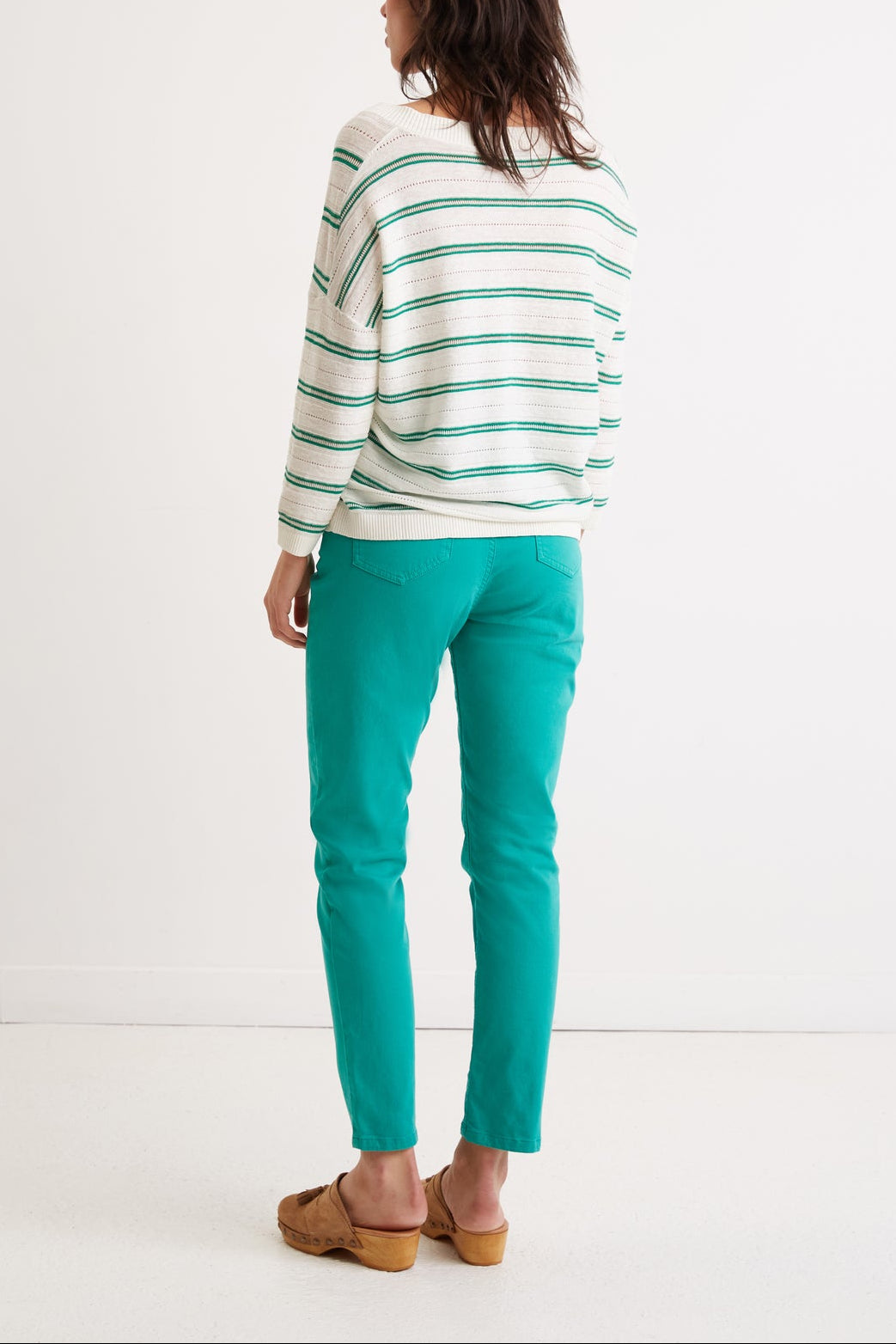 Pull oversize en coton et lin à rayures - LAILY Faume - seconde main