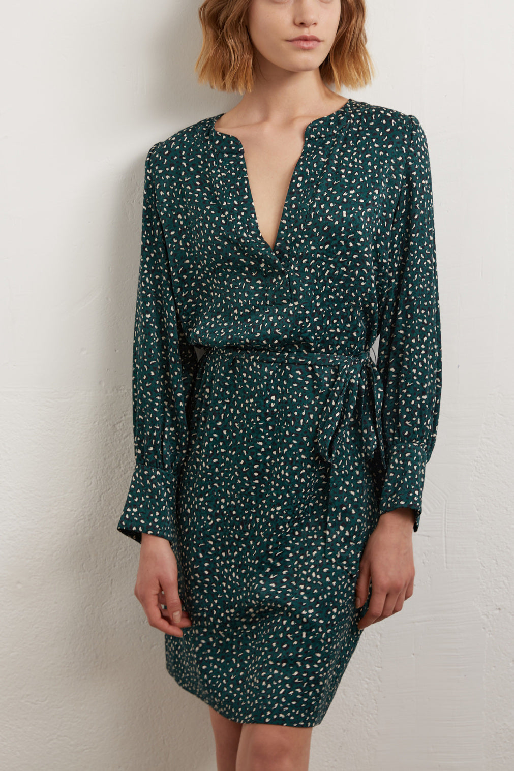 Tracey - Robe ceinturée à imprimé animalier Faume - seconde main