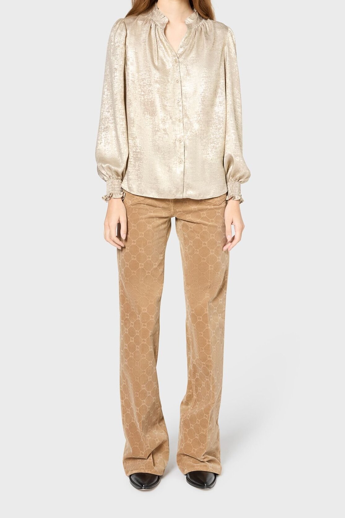 Chemise dorée à col montant - UMELINE Faume - seconde main