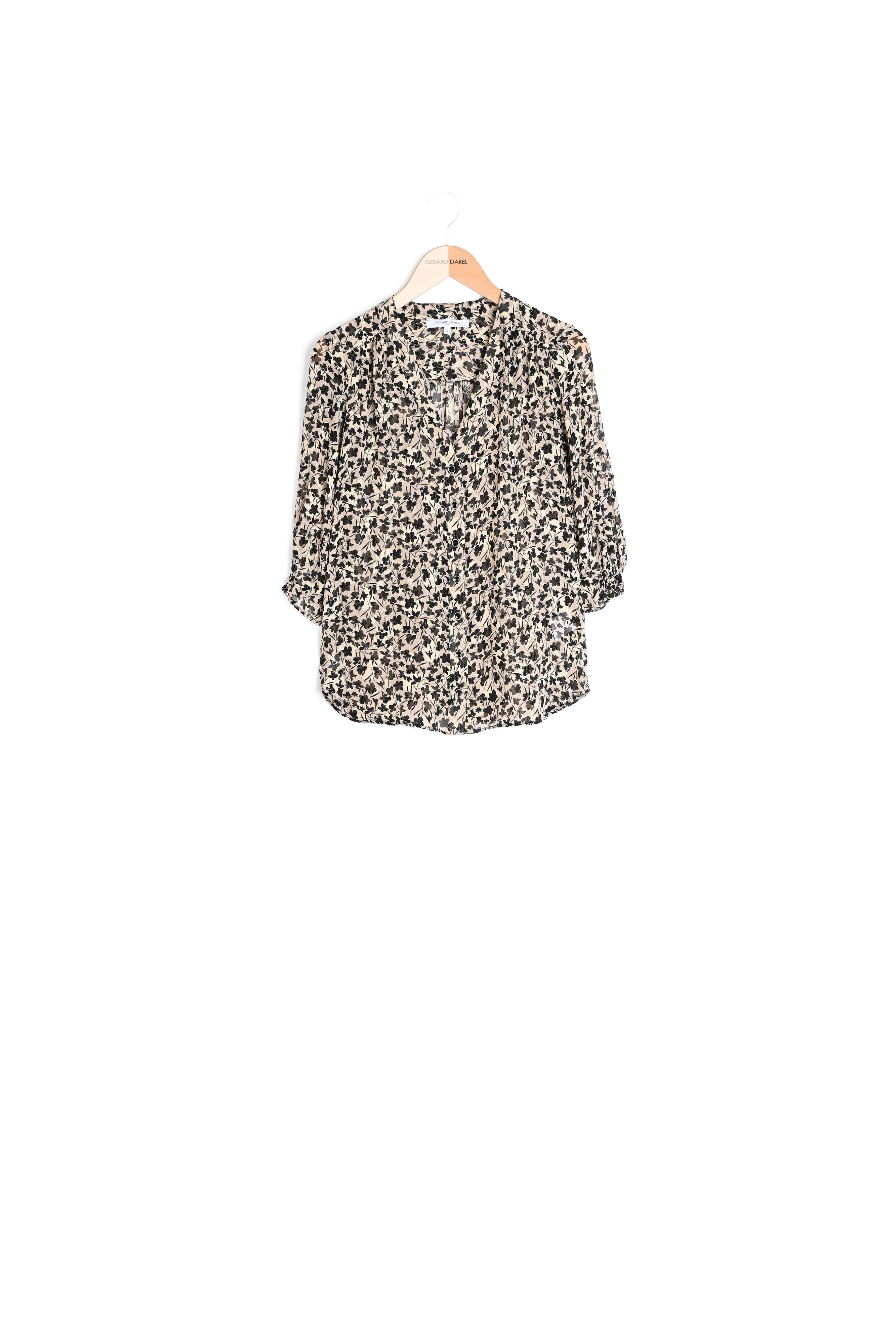 NOVELLA - Blouse imprimée en soie et Lurex Faume - seconde main