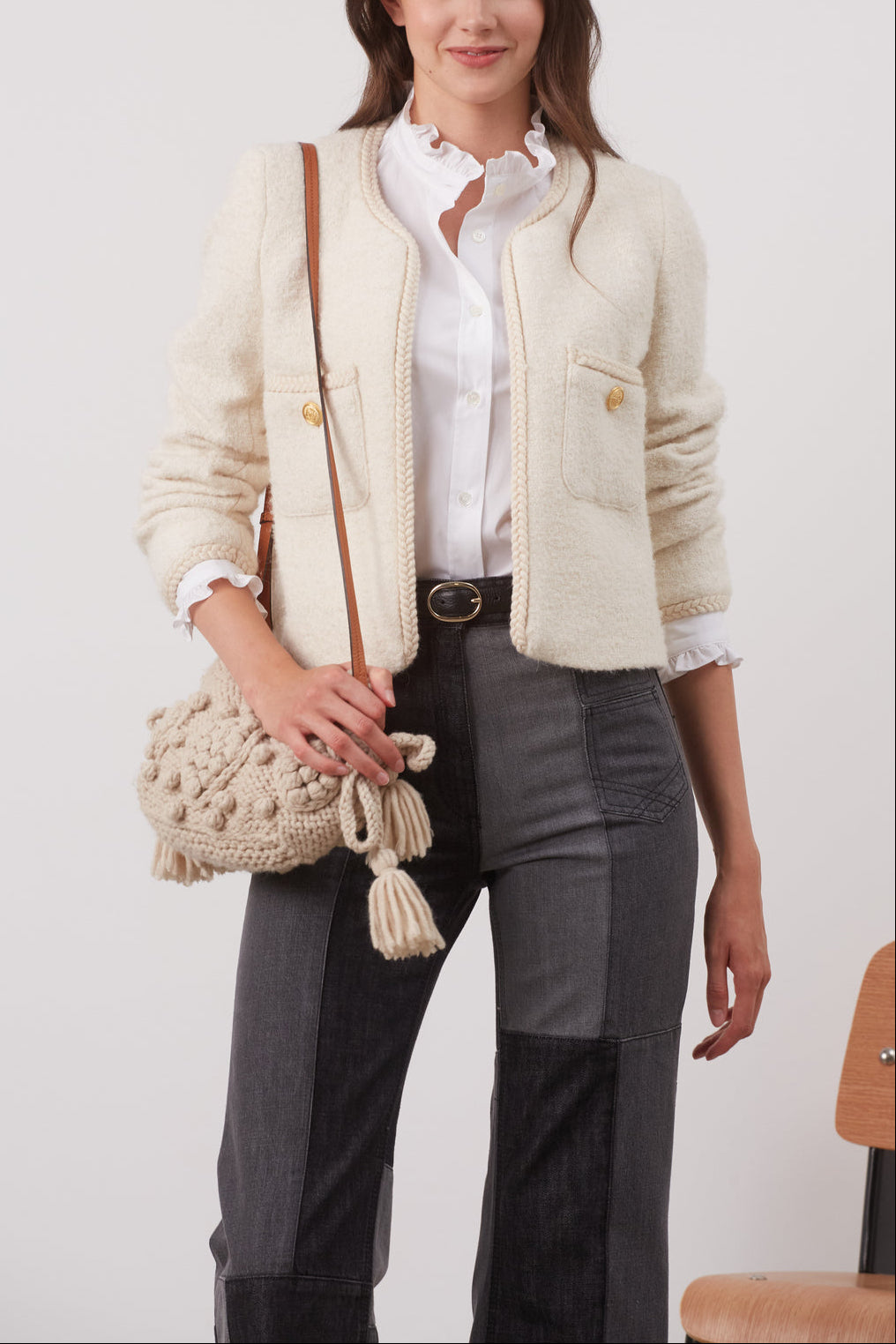 Veste tweed à galon tressé - NEREA Faume - seconde main