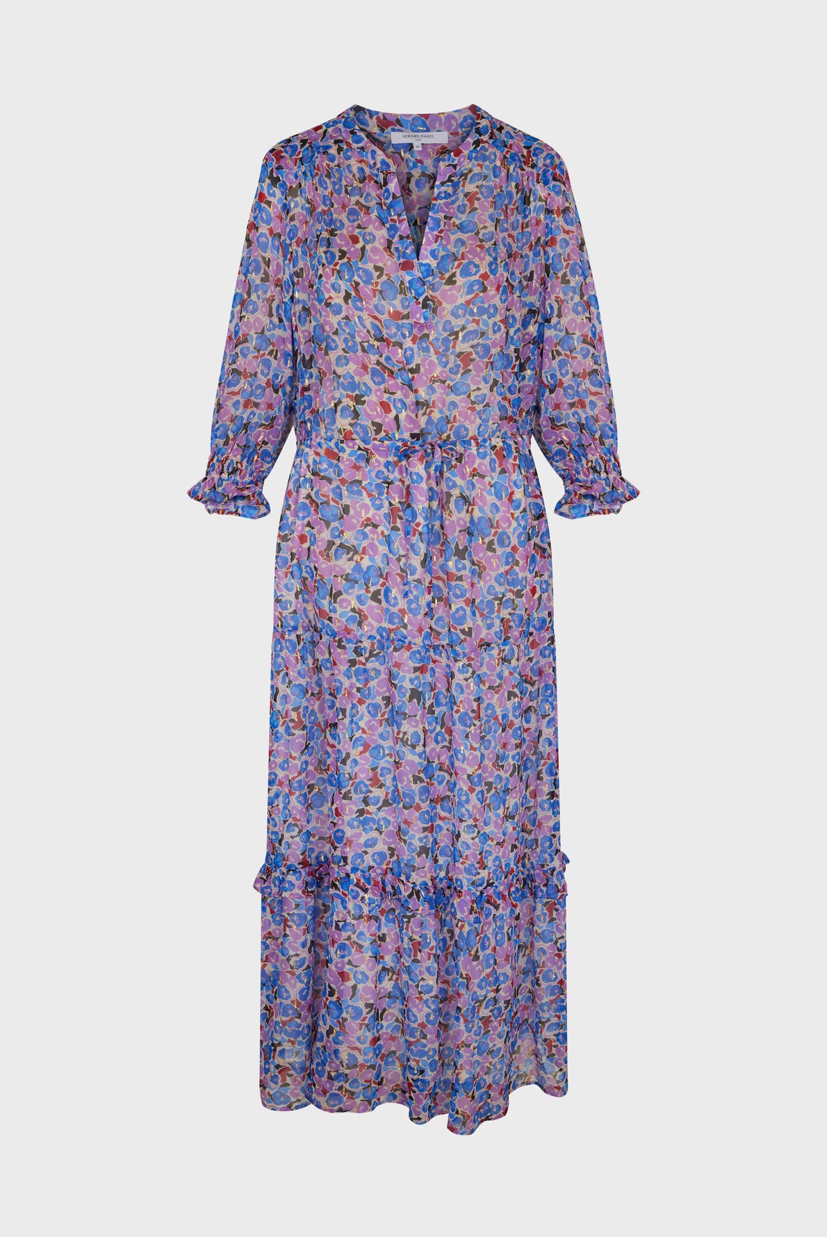 Robe longue en imprimé fleurs abstraites et lurex Faume - seconde main